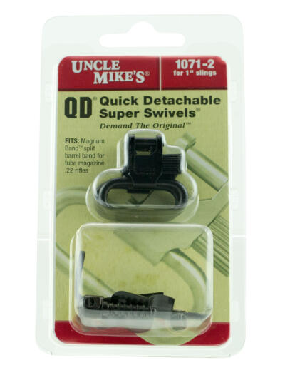 Uncle Mike's 10712 Magnum Band Swivel Set Quick Detach 115 U22 1" Fits .420-.470" Diameter Mag Tubes w/o Dismantling Gun