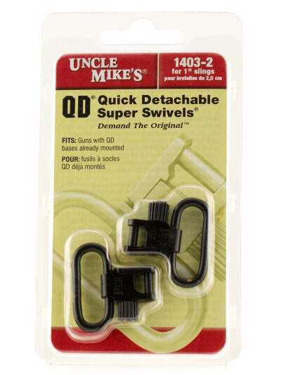 Uncle Mike's 14032 Super Swivel  Quick Detach Tri-Lock Blued 1" Loop for Rifles or Shotguns w/QD Bases
