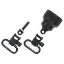 Uncle Mike's 18015 Mag Cap Swivel Set made of Steel with Blue Finish, 1" Loop Size & Quick Detach Style for  20 Gauge Remington 870 & 870 Youth Includes Two Super Swivels