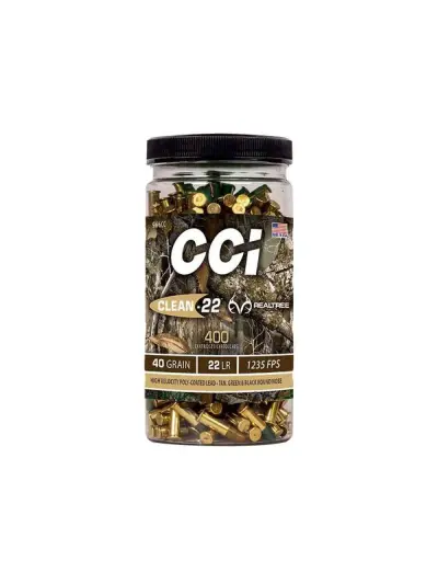 CCI 22LR HV TARGET CLEAN-22 REALTREE  40GR LRN 400CT BTL 400 RD/BX 8 BX/CS