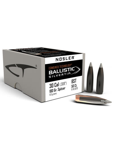 Nosler 51170 Ballistic Silvertip  30Cal 180gr Spitzer Point 50/Box