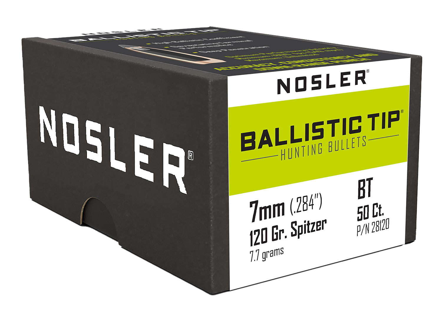 Nosler 28120 Ballistic Tip 7mm 120gr Spitzer 50/Box