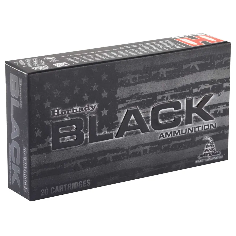 HORNADY BLACK AMO 5.56 NATO 62GR FMJ 20RD (10 BOX CASE)