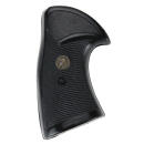 Pachmayr 03267 Presentation Grip Checkered Black Rubber for S&W K/L Frame with Square Butt