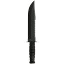 Ka-Bar 2211 Big Brother  9.38" Fixed Top Serrated/Bottom Straight Plain Black 1095 Cro-Van Blade, Black Kraton G Handle, Includes Sheath