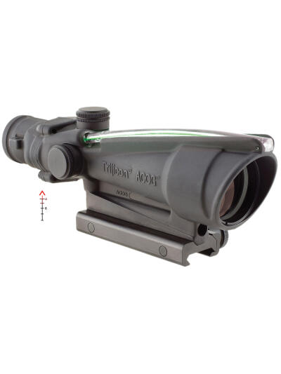 Trijicon 100144 ACOG  Black Hardcoat Anodized 3.5x35mm Illuminated Green Chevron .308/7.62 BDC Reticle