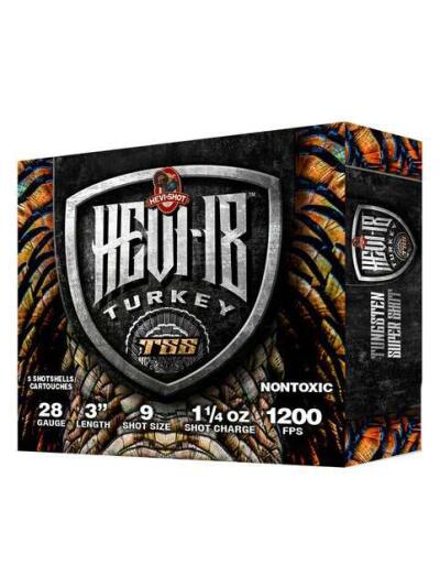 HEVI-SHOT HEVI-18 TSS TURKEY 28GA 3IN 1-1/4OZ #9 5 RD/BX 10 BX/CS