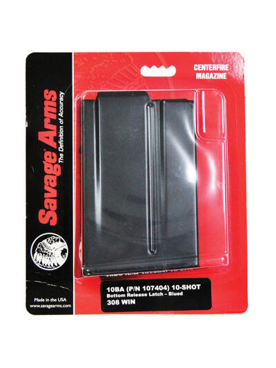 Savage Arms 55183 10BA  Blued Detachable 10rd for 6.5 Creedmoor, 308 Win Savage 10BA/10BA Stealth/10GRS