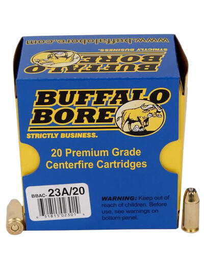 Buffalo Bore Ammunition 23A20 Heavy Strictly Business 40S&W +P 155gr Jacket Hollow Point 20 Per Box/12 Case