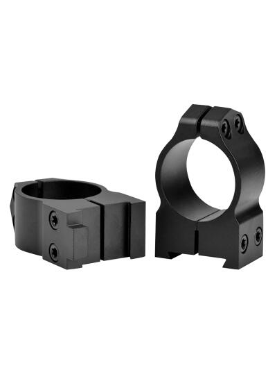 Warne 1BM Maxima  Matte Black Steel 1" Tube Medium Vertical Split Dovetail, 0 MOA Fits CZ 550