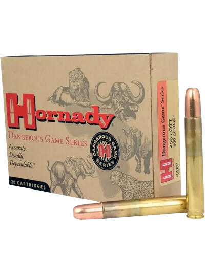 Hornady 8262 Dangerous Game  458Lott 500gr Dangerous Game Solid 20 Per Box/6 Case