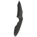 Ka-Bar 2486 TDI Hell Fire 3.56" Fixed Recurve Tanto Plain Black 1095 Cro-Van Blade, Black Ultramid Handle, Includes Sheath