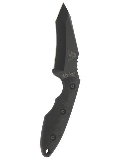 Ka-Bar 2486 TDI Hell Fire 3.56" Fixed Recurve Tanto Plain Black 1095 Cro-Van Blade, Black Ultramid Handle, Includes Sheath