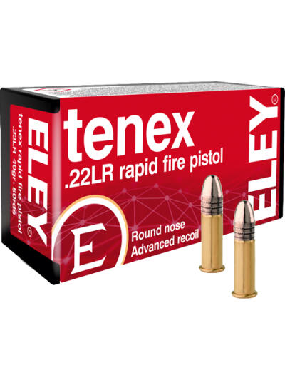 ELEY TENEX RAPID FIRE PISTOL - 22LR 40GR RN 50RD 100BX/CS