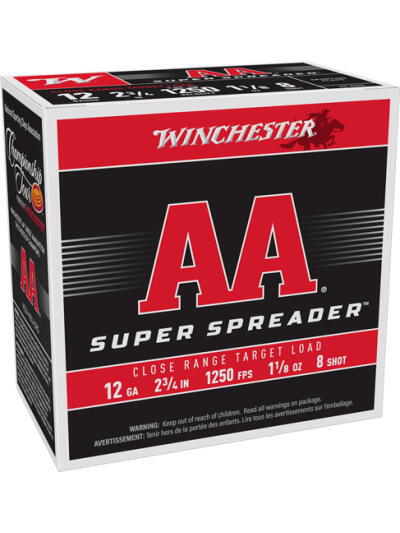 WINCHESTER AA 12GA 2.75" 1-1/8 - SPREADER #8 1250FPS 250RD CASE