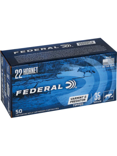 FEDERAL AE 22 HORNET 35GR - TIPPED VARMINT 50RD 10BX/CS