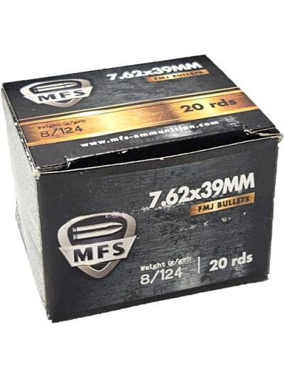 MFS 7.62X39 124GR FMJ - 20RD 50BX/CS