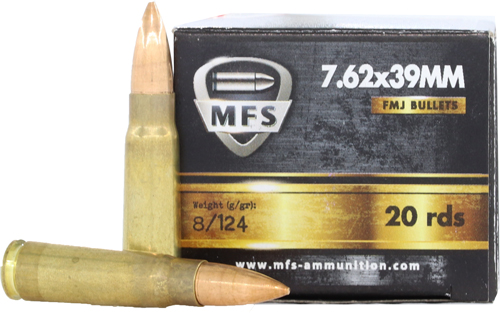 MFS 7.62X39 124GR FMJ - 20RD 50BX/CS - Image 2