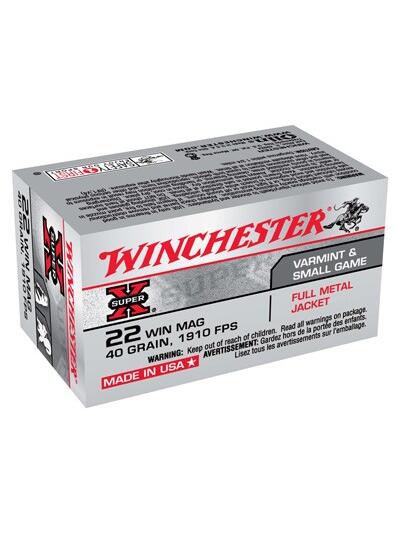 WINCHESTER SUPER-X 22WMR 40GR - FMJ 1910FPS 50RD 40BX/CS