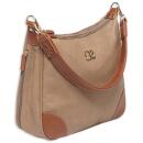 BULLDOG CONCEALED CARRY PURSE - HOBO STYLE TAUPE W/TAN TRIM