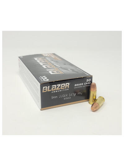 CCI 9mm Ammunition Blazer Brass 5203 147 Grain Full Metal Jacket 50 Rounds