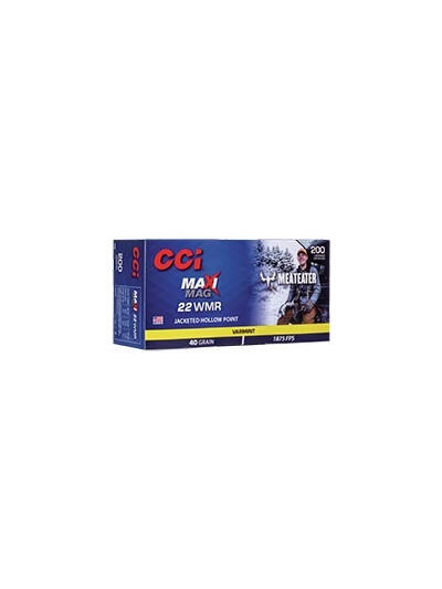 CCI 22 WMR Maxi-Mag Ammunition Meat Eater 40 Grain Jacketed Hollow Point 200 Rounds