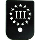 CRUXORD MAGAZINE BASE PLATE - 3% FLAG FITS MOST GLOCKS