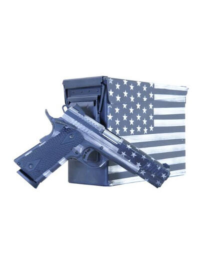 Citadel CITC45FUSGAC 1911-A1 .45 ACP 5" 8+1 Grayscale US Flag Cerakote w/ Cerakoted Ammo Can