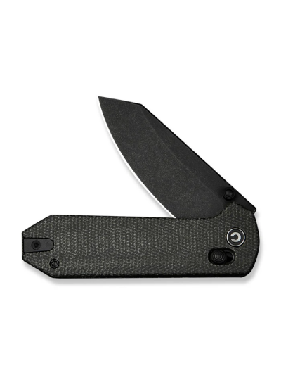 CIVIVI Yonder Thumb Stud & Crossbar Lock Knife Dark Green Canvas Micarta Handle