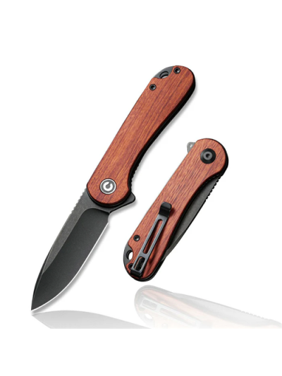 CIVIVI Elementum Flipper Knife Wood Handle (2.96"" D2 Blade)
