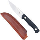 COBRATEC KOONSMAN 4" FIXED BLD - BLACK D2 W/LEATHER SHEATH