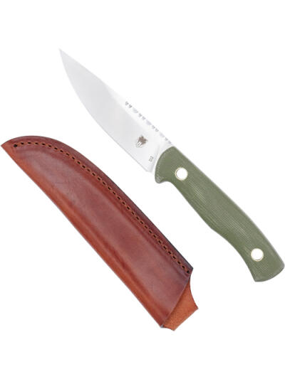 COBRATEC KOONSMAN 4" FIXED BLD - OD GREEN D2 W/LEATHER SHEATH