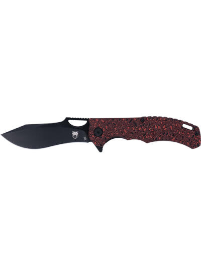 COBRATEC NIGHTHAWK FOLDER - 3.62" BLACK D2 BLADE/RED G-10