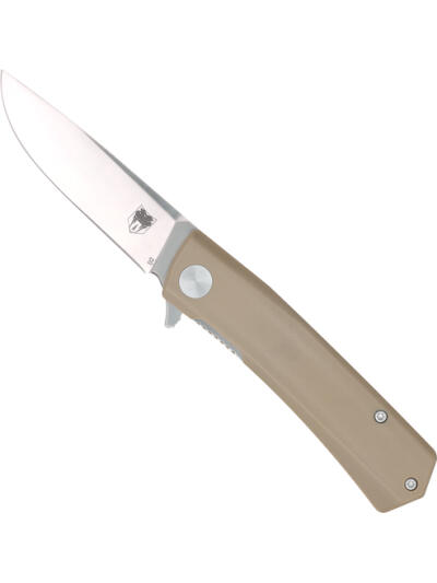 COBRATEC SERPENT FOLDER 3" - SS/TAN D2 BLADE G-10 SCALES