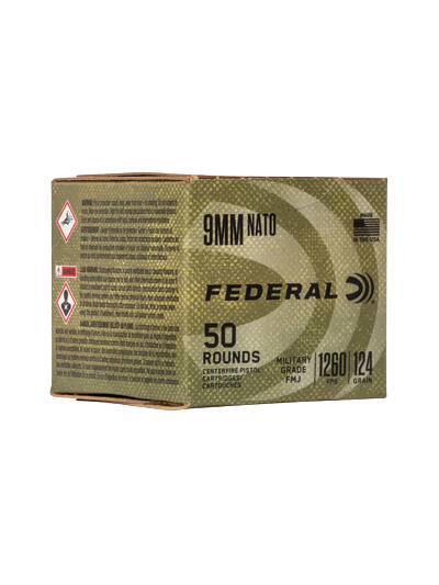 FED MIL-GRADE 9MM 124GR FMJ 50/500