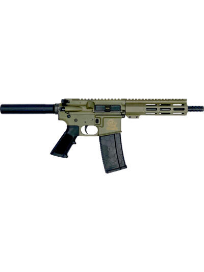 GLFA AR15 PISTOL 223 WYLDE - 7.5" NITRIDE BARREL OD GREEN