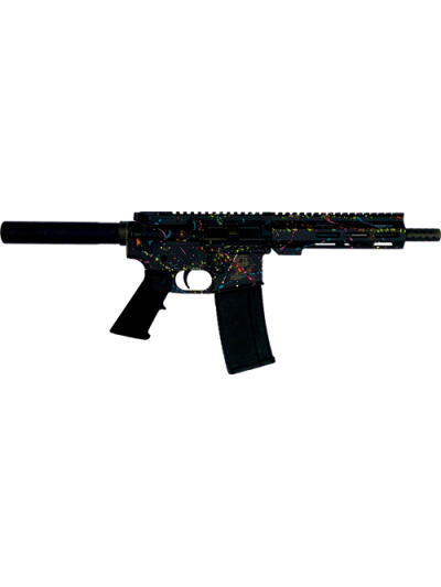 GLFA AR15 PISTOL 223 WYLDE - 7.5" NITRIDE SPLATTER BLACK