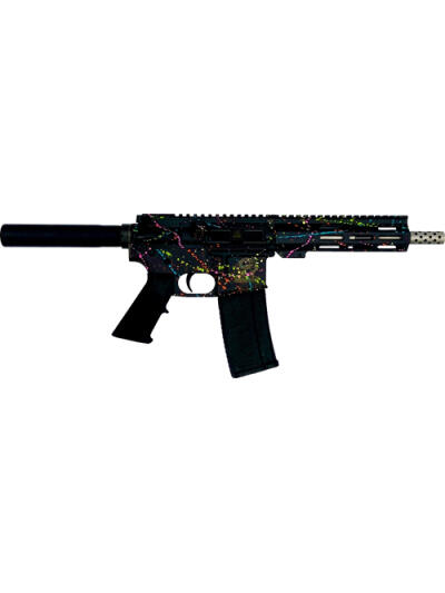 GLFA AR15 PISTOL 223 WYLDE - 7.5" S/S BBL SPLATTER BLACK