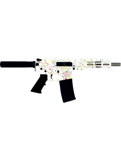 GLFA AR15 PISTOL 223 WYLDE - 7.5" S/S BBL SPLATTER WHITE