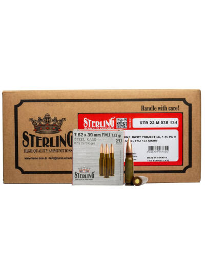 GO STERLING 7.62X39 123GR FMJ 1000RD CASE