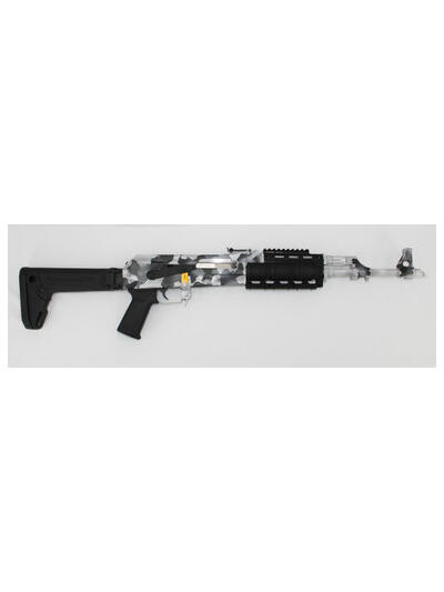 Zastava Arms ZPAPM70 Tactical Semi-Auto Rifle ZR7762CSW 7.62x39mm 16.5" 30+1 w/ Quad Rail Side Folding Stock Camo White Cerakote/Black Rail