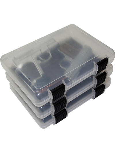 MTM IN-SAFE HANDGUN STORAGE - CASE 9" CLEAR SMOKE 3-PACK