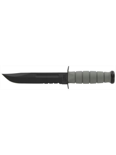 KA-BAR FIGHTING/UTILITY KNIFE - 7" SERR W/PLASTIC STH. F-GREEN