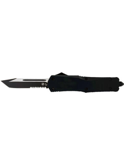 TEMPLAR KNIFE LARGE OTF BLACK - RUBBER 3.5" BLACK TANTO SRRTD