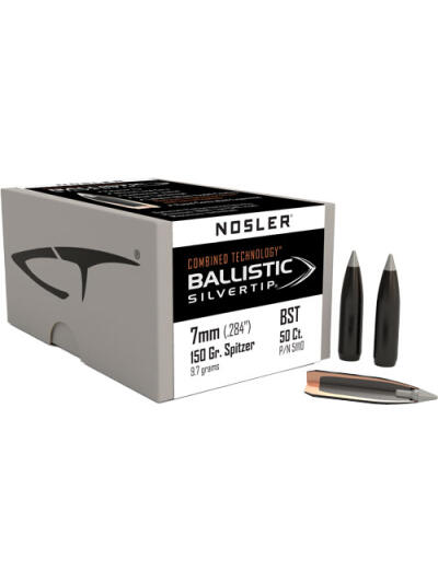 NOSLER BULLETS 7MM .284 - 150GR BALLISTIC SILVER TIP 50C