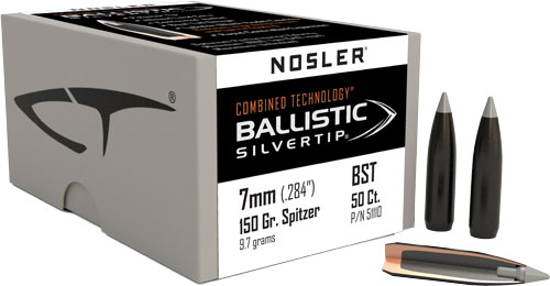 NOSLER BULLETS 7MM .284 - 150GR BALLISTIC SILVER TIP 50C