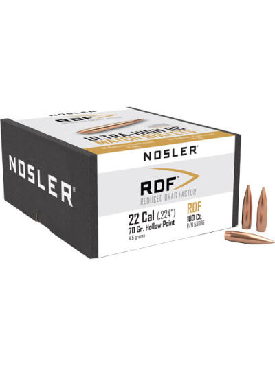 NOSLER BULLETS 22 CAL .224 - 70GR RDF HPBT 100CT