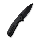 ArcBlast Flipper/Thumb Stud Folding Knife 2.98"" Black 9Cr18MoV Drop Point Plain Edge Blade, Black Aluminum Handle