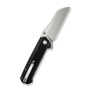 Draxor Flipper/Thumb Stud Folding Knife 3.70"" Satin 9Cr18MoV Sheepsfoot Plain Edge Blade, Black G10 Handle
