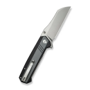 Draxor Flipper/Thumb Stud Folding Knife 3.70"" Satin 9Cr18MoV Sheepsfoot Plain Edge Blade, Gray/Black G10 Handle